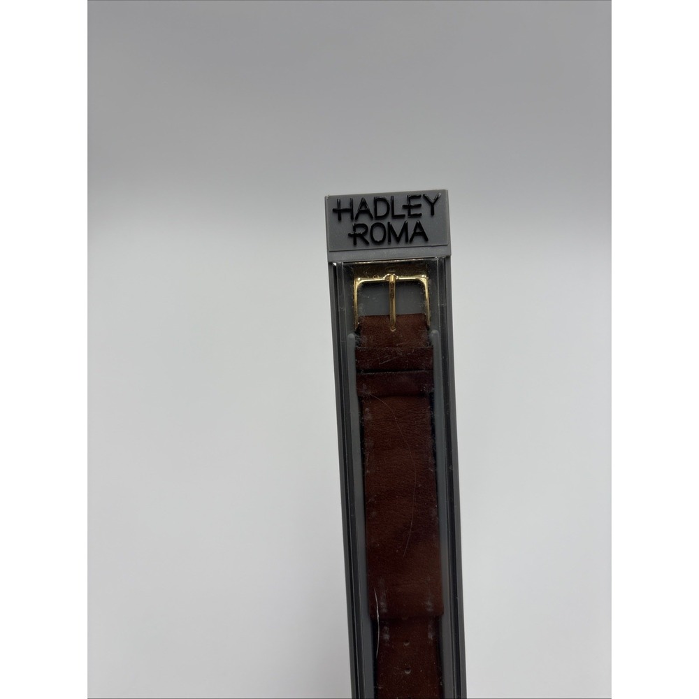 Vintage Hadley Roma Brown Leather Watch‎ Band 20mm New In Box Micron Plate - Picture 4 of 11